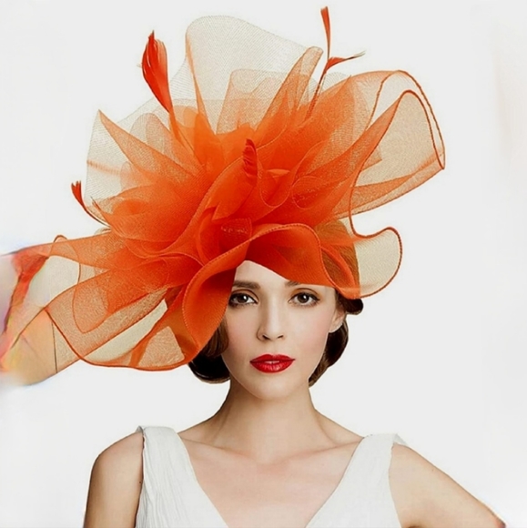 Stunning Fabulously Orange Fascinator Spring Summer Races Garden & Tea Parties